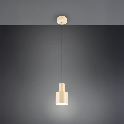 Esszimmerbeleuchtung, Küchenbeleuchtung, Flurbeleuchtung, Pendelleuchte, Beige, Metall, Höhe anpassbar, 12 cm Ø, Wohnzimmerbeleuchtung, Schlafzimmerbeleuchtung