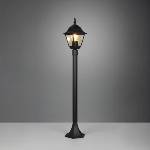 Einfahrtsbeleuchtung, Outdoorbeleuchtung, Gartenbeleuchtung, Parkbeleuchtung, Wegbeleuchtung, Eingangsbeleuchtung, Außen Stehleuchte, Laterne, Vintage, Schwarz, Aluminium, IP44, 100 cm Höhe
