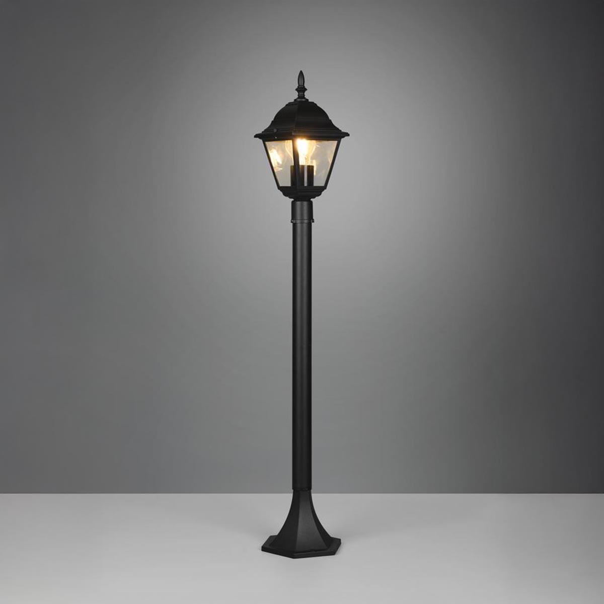Einfahrtsbeleuchtung, Outdoorbeleuchtung, Gartenbeleuchtung, Parkbeleuchtung, Wegbeleuchtung, Eingangsbeleuchtung, Aussen Stehleuchte, Laterne, Vintage, Schwarz, Aluminium, IP44, 100 cm Höhe