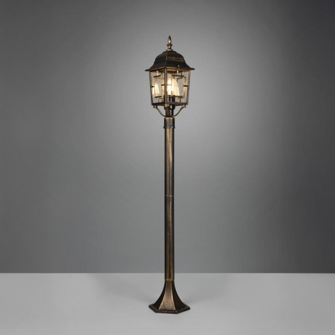 Gartenbeleuchtung, Outdoorbeleuchtung, Terrassenbeleuchtung, Parkbeleuchtung, Wegbeleuchtung Aussen Stehleuchte, Pfosten, Laterne, Antik, Rostfarbe, IP44, 100 cm Höhe
