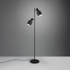 Bürobeleuchtung, Officebeleuchtung, Wohnzimmerbeleuchtung, Schlafzimmerbeleuchtung, Hotelzimmerbeleuchtung, Gästezimmerbeleuchtung Stehleuchte, Schlicht, Schwarz, 2 Strahler, Fußschalter, 161 cm Höhe