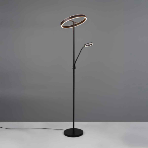 Bürobeleuchtung, Home-Officebeleuchtung, Wohnzimmerbeleuchtung LED Stehleuchte, Schwarz, Lesearm, Schalter, Farbwechsler, Dimmer, 180 cm Höhe, Hotelzimmerbeleuchtung