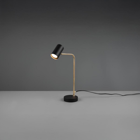 Schlafzimmerbeleuchtung, Jugendzimmerbeleuchtung, Hotelzimmerbeleuchtung, Gästezimmerbeleuchtung, Wohnzimmerbeleuchtung Tischleuchte, Schlicht, Schwenkbar, Schwarz, Messing, Metall, 45 cm Höhe