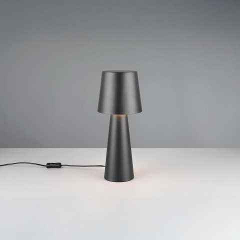 Nachttischbeleuchtung, Schlafzimmerbeleuchtung, Wohnzimmerbeleuchtung, Flurbeleuchtung, Hotelzimmerbeleuchtung, Tischleuchte, Schwarz, Metall, Schnurschalter, 40 cm Höhe