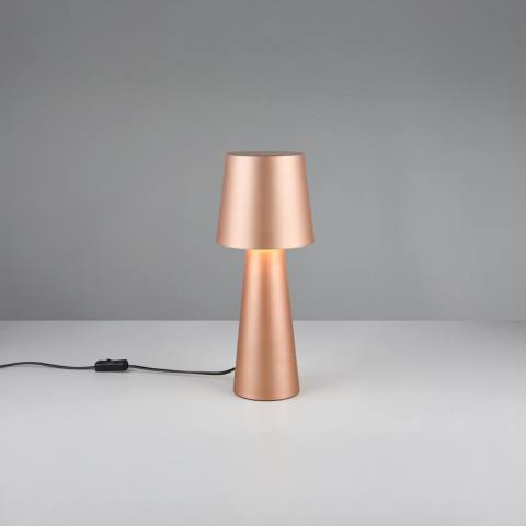 Tischleuchte, Konisch, Coffee, Metall, Schnurschalter, 40 cm Höhe