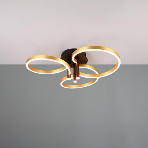 Küchenbeleuchtung, Esszimmerbeleuchtung, Wohnzimmerbeleuchtung, Schlafzimmerbeleuchtung, Hotelzimmerbeleuchtung, Kinderzimmerbeleuchtung, Flurbeleuchtung LED Deckenleuchte, Gold, Schwarz, Switch Dimmer, Farbwechsler, 66 cm Ø