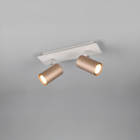 Hotelzimmerbeleuchtung Deckenleuchte, 2er Strahler, Rechteckig, Zylinder, Grau, Coffee, Schwenkbar, 30 cm x 9 cm, Wartezimmerleuchte, Praxisleuchte, Flur Deckenstrahler, Küchen Deckenspots, Wohnzimmer Strahler, Innenraumbeleuchtung, Wohnraumbeleuchtung, IP20