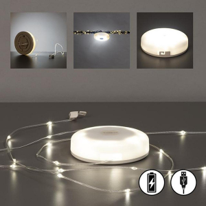 Wohnzimmerbeleuchtung, Schlafzimmerbeleuchtung, Kinderzimmerbeleuchtung, LED Lichterkette, Weiß, Akku, Farbwechsler, Ausziehbar, 10 Meter Länge