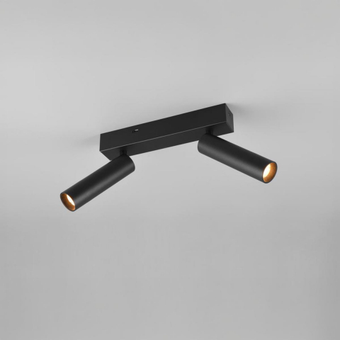 Bürobeleuchtung, Küchenbeleuchtung, Schreibtischbeleuchtung LED Strahler, 2 Spots, Schwarz, Switch Dimmer, Farbwechsler, DipSwitch, 26 cm x 13 cm, Schlafzimmerbeleuchtung, Wohnzimmerbeleuchtung, Praxisbeleuchtung