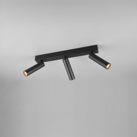 Bürobeleuchtung, Küchenbeleuchtung, Flurbeleuchtung, Officebeleuchtung LED Strahler, 3er, Schwarz, Switch Dimmer, Farbwechsler, DipSwitch, 44 cm x 13 cm, Schlafzimmerbeleuchtung, Wohnzimmerbeleuchtung, Hotelzimmerbeleuchtung, Restaurantbeleuchtung