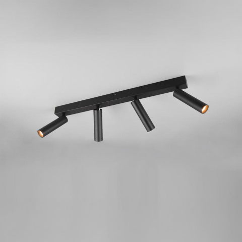 Küchenbeleuchtung, Bürobeleuchtung, Esszimmerbeleuchtung, Flurbeleuchtung, LED Strahler, 4er, Schwarz, Switch Dimmer, Farbwechsler, DipSwitch, 65 cm x 13 cm, Schlafzimmerbeleuchtung, Praxisbeleuchtung, Wohnzimmerbeleuchtung