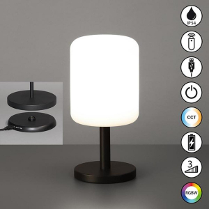 Gartenbeleuchtung, Campingbeleuchtung, Restaurantbeleuchtung, Balkonbeleuchtung, LED Aussen Tischleuchte, Farbwechsler, RGBW, Dimmbar, IP54, 25 cm Höhe, Terrassenbeleuchtung, Hotelbeleuchtung, Outdoorbeleuchtung