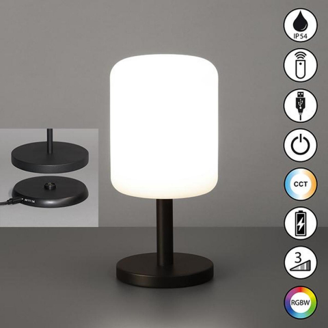 Gartenbeleuchtung, Campingbeleuchtung, Restaurantbeleuchtung, Balkonbeleuchtung, LED Aussen Tischleuchte, Farbwechsler, RGBW, Dimmbar, IP54, 25 cm Höhe, Terrassenbeleuchtung, Hotelbeleuchtung, Outdoorbeleuchtung