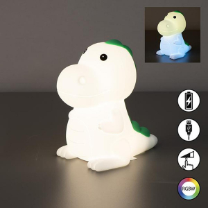 Éclairage de la chambre d'enfant, éclairage de chevet, lampe de table LED pour enfants, blanc, silicone, variateur, RGBW, hauteur 14 cm, éclairage de la chambre à coucher, éclairage décoratif