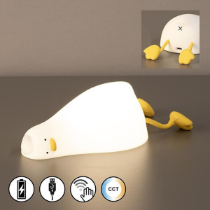 Nachttischbeleuchtung, Dekobeleuchtung, Kinderzimmerbeleuchtung, LED Kinder Tischleuchte, Weiss, Silikon, Dimmbar, 21 cm Länge, Schlafzimmerbeleuchtung