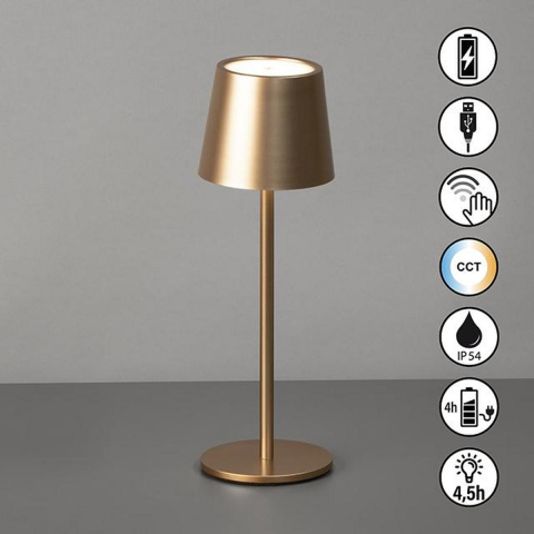 Gartenbeleuchtung, Balkonbeleuchtung, Terrassenbeleuchtung, Restaurantbeleuchtung, Aussen Tischleuchte, Coffee, Farbwechsler, Dimmer, Akku, IP54, 28 cm Höhe