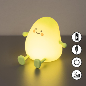 Nachttischbeleuchtung, Kinderzimmerbeleuchtung, Schlafzimmerbeleuchtung, LED Kinder Tischleuchte, Grün, Mango, Silikon, Dimmbar, 12 cm Höhe, IP20, Dekobeleuchtung