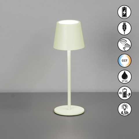 Gartenbeleuchtung, Campingbeleuchtung, Balkonbeleuchtung, Terrassenbeleuchtung, LED Aussen Tischleuchte, Grün, Metall, Farbwechsler, Dimmer, IP54, 28 cm Höhe, Hotelbeleuchtung, Restaurantbeleuchtung