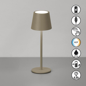 Balkonbeleuchtung, Terrassenbeleuchtung, Badezimmerbeleuchtung, LED Aussen Tischleuchte, Metall, Farbwechsler, Akku, IP54, Dimmbar, 28 cm Höhe, Restaurantbeleuchtung, Hotelbeleuchtung