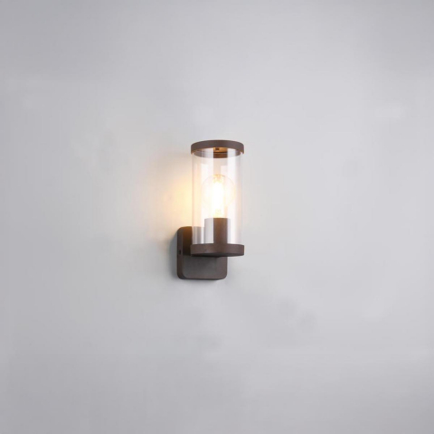Outdoorbeleuchtung, Balkonbeleuchtung, Terrassenbeleuchtung, Kellerbeleuchtung, Treppenhausbeleuchtung, Fassadenbeleuchtung Aussen Wandleuchte, Rostfarbe, Aluminium, IP44, 23 cm Höhe