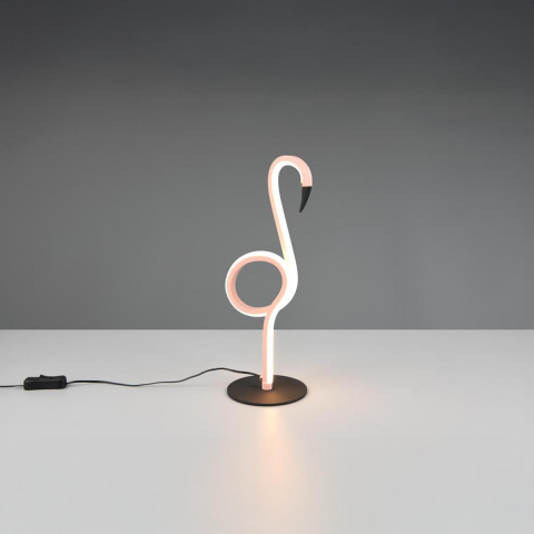Wohnzimmerbeleuchtung, Schlafzimmerbeleuchtung, Gästezimmerbeleuchtung, Hotelzimmerbeleuchtung, LED Tischleuchte, Pink, Flamingo, Dekorativ, Schnurschalter, 35 cm Höhe, Cafébeleuchtung, Restaurantbeleuchtung