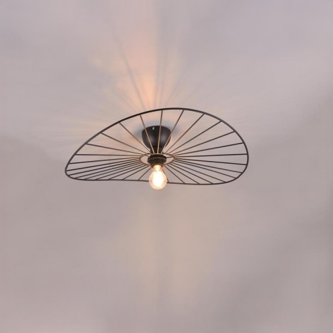 Küchenbeleuchtung, Esszimmerbeleuchtung, Wohnzimmerbeleuchtung, Schlafzimmerbeleuchtung, Deckenleuchte, Geschwungen, Metall, Schwarz, 60 cm Ø, Hotelzimmerbeleuchtung, Restaurantbeleuchtung