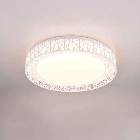Bürobeleuchtung, Küchenbeleuchtung, Wohnzimmerbeleuchtung, Esszimmerbeleuchtung, Flurbeleuchtung, Restaurantbeleuchtung, LED Deckenleuchte, Weiss, Farbwechsler, Dimmer, Fernbedienung, 48 cm Ø