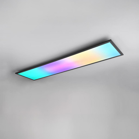 Bürobeleuchtung, Officebeleuchtung, Tagungsraumbeleuchtung, Küchenbeleuchtung, Studiobeleuchtung, Esszimmerbeleuchtung, Restaurantbeleuchtung, Hotelbeleuchtung, LED Deckenleuchte, RGBW, Farbwechsler, Dimmer, Nachtlicht, 120 cm x 30 cm