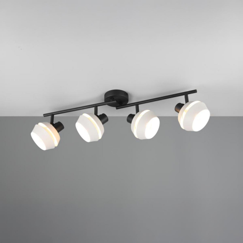 Küchenbeleuchtung, Esszimmerbeleuchtung, Wohnzimmerbeleuchtung, Schlafzimmerbeleuchtung 4er Strahler, Wandleuchte, Deckenleuchte, Schwarz, Grau, 72 cm x 12 cm