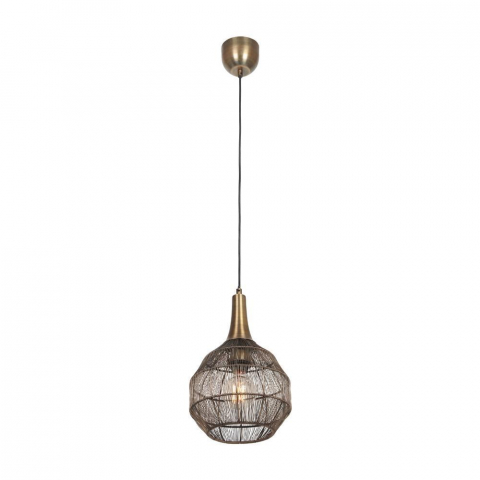 Esszimmerbeleuchtung, Restaurantbeleuchtung, Wohnzimmerbeleuchtung, Schlafzimmerbeleuchtung, Hotelzimmerbeleuchtung, Flurbeleuchtung, Küchenbeleuchtung, Pendelleuchte, Korb, Altmessing, Höhe anpassbar, 26 cm Ø