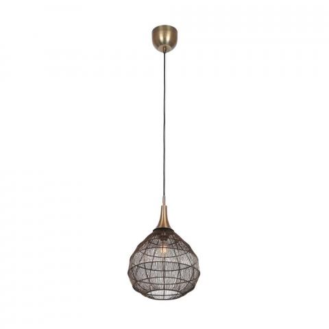Schlafzimmerbeleuchtung, Wohnzimmerbeleuchtung, Esszimmerbeleuchtung, Flurbeleuchtung Pendelleuchte, Altmessing, Korb, Höhe anpassbar, 42 cm Ø