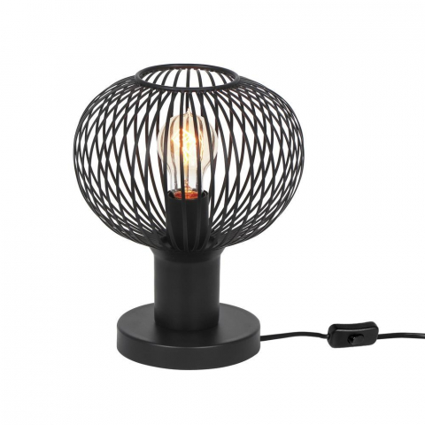 Schlafzimmerbeleuchtung, Nachttischbeleuchtung, Hotelzimmerbeleuchtung Tischleuchte, Metall, Schwarz, Schnurschalter, 28 cm Höhe, Flurbeleuchtung, Gästezimmerbeleuchtung