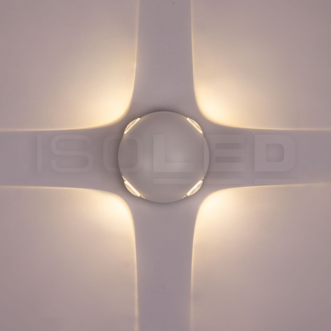 Balkonbeleuchtung, Terrassenbeleuchtung, Eingangstürbeleuchtung, Fassadenbeleuchtung, LED Aussen Wandleuchte, Weiss, Aluminium, IP54, 11 cm Ø, Hotelbeleuchtung, Restaurantbeleuchtung