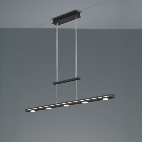 LED Pendelleuchte, Schwarz, Verstellbar, Berührungsdimmer, 100 cm x 160 cm