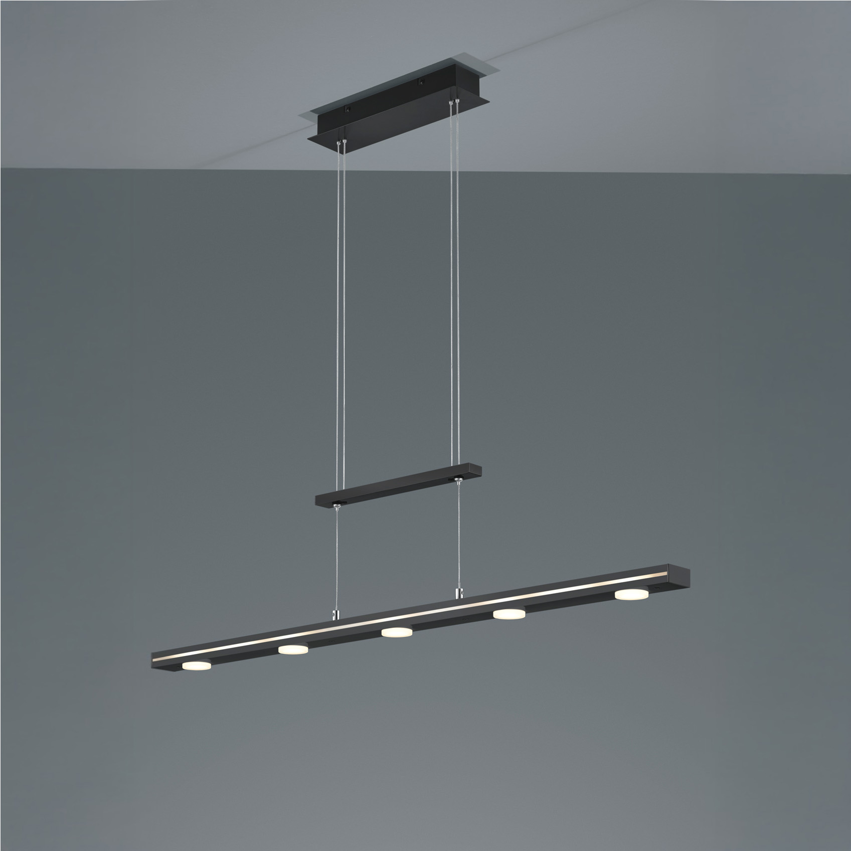 LED Pendelleuchte, Schwarz, Verstellbar, Berührungsdimmer, 100 cm x 160 cm