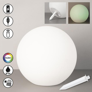 Gartenbeleuchtung, Festbeleuchtung, Veranstaltungsbeleuchtung, Terrassenbeleuchtung, LED Außenleuchte, Weiß, RGBW, Solar, Dimmer, IP44, 30 cm Ø, Balkonbeleuchtung, Parkbeleuchtung