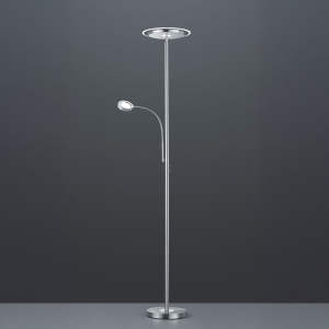 LED Stehleuchte, Nickel, Dimmbar, 2350 lm, 182 cm Höhe