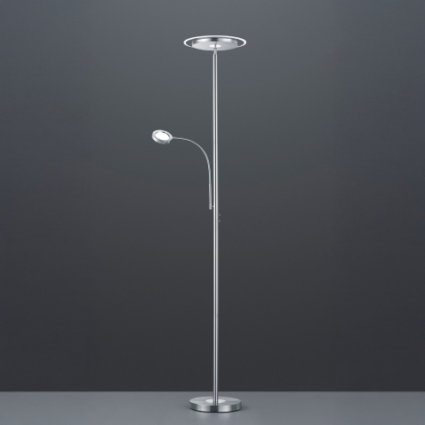 LED Stehleuchte, Nickel, Dimmbar, 2350 lm, 182 cm Höhe