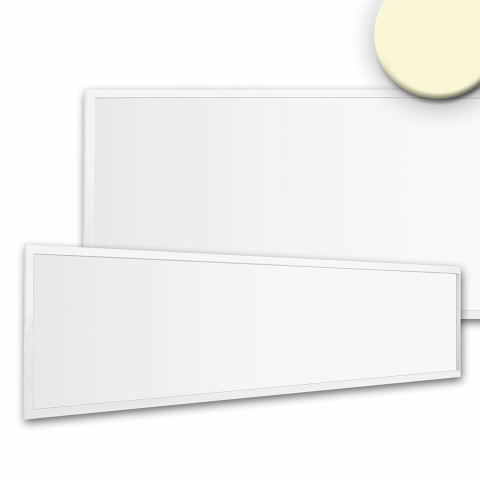 Praxisbeleuchtung, Klinikbeleuchtung, Konferenzraumbeleuchtung, Bürobeleuchtung, Materialraumbeleuchtung, LED Panel, Weiß, Aluminium, Ultraflach, Dimmbar, 3000K, 120 cm Länge
