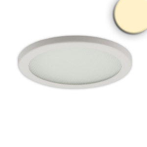 Éclairage de bibliothèque, éclairage de banc, éclairage de magasin, éclairage de cabinet, éclairage de bâtiment, LED Downlight, blanc, ultra-plat, rond, aluminium moulé, IP52, 23 cm Ø