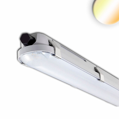 Industriebeleuchtung, Outdoorbeleuchtung, Parkhausbeleuchtung, Logistikbeleuchtung, Hallenbeleuchtung, Treppenhausbeleuchtung, Werkstattbeleuchtung, LED Aussen Wannenleuchte, Kunststoff, ColorSwitch, IP65, 149 cm Länge