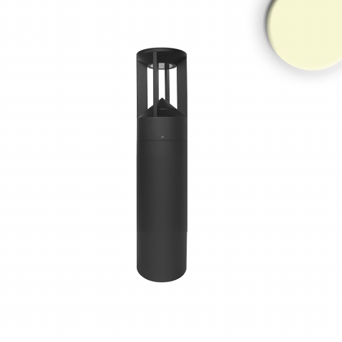 Gartenbeleuchtung, Parkbeleuchtung, Wegbeleuchtung, Hotelbeleuchtung, LED Aussen Stehleuchte, Pollerleuchte, Schwarz, Aluminium, Rund, IP54, 42 cm Höhe, Restaurantbeleuchtung