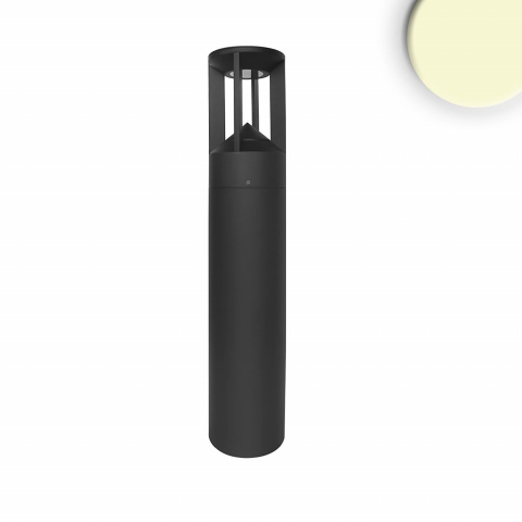 Gartenbeleuchtung, Parkbeleuchtung, Wegbeleuchtung, Hotelbeleuchtung, Restaurantbeleuchtung, LED Aussen Stehleuchte, Pollerleuchte, Schwarz, Aluminium, Rund, IP54, 62 cm Höhe