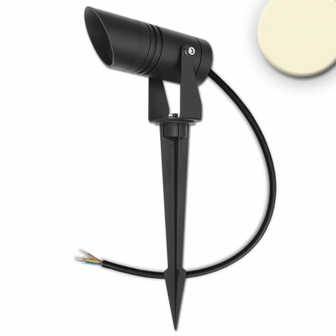 Gartenbeleuchtung, Beetbeleuchtung, Fassadenbeleuchtung, Objektbeleuchtung, LED Aussenleuchte, Gartenstrahler, Schwarz, Aluminium, IP65, 11 cm Höhe