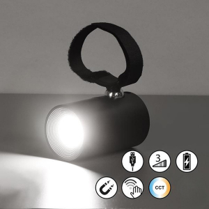 Campingbeleuchtung, Gartenbeleuchtung, LED Aussenleuchte, Magnet, Klettband, Schwarz, Dimmer, IP54, 10 cm Länge, Hotelbeleuchtung, Restaurantbeleuchtung, Balkonbeleuchtung, Terrassenbeleuchtung