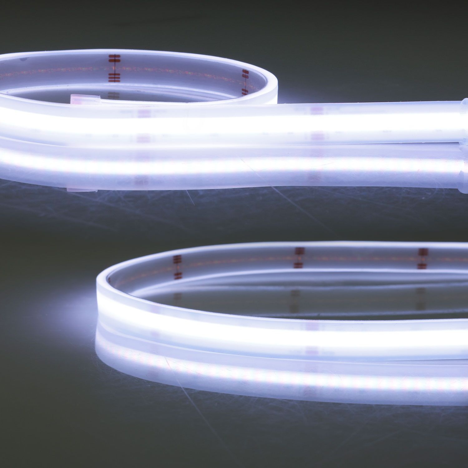 Saunabeleuchtung, Poolbeleuchtung, Gartenbeleuchtung, Hüttenbeleuchtung, Balkonbeleuchtung, Terrassenbeleuchtung, Hotelbeleuchtung, Restaurantbeleuchtung, Whirlpoolbeleuchtung, LED Flexband RGB-WW COB, 24V, IP68, Silikon, 5 m, 896 LEDs/m, bis 100 °C