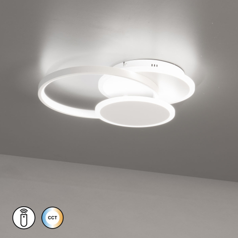 Bürobeleuchtung, Küchenbeleuchtung, Wohnzimmerbeleuchtung, Schlafzimmerbeleuchtung, Hotelbeleuchtung, LED Deckenleuchte, Weiss, CCT, Dimmer, Fernbedienung, 40 cm x 40 cm