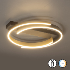 Esszimmerbeleuchtung, Schlafzimmerbeleuchtung, Wohnzimmerbeleuchtung, Flurbeleuchtung, Bürobeleuchtung, Home-Officebeleuchtung, LED Deckenleuchte, Schwarz, CCT, Dimmer, Fernbedienung, 56 cm Ø