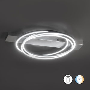 Küchenbeleuchtung, Esszimmerbeleuchtung, Wohnzimmerbeleuchtung, Schlafzimmerbeleuchtung, Bürobeleuchtung, Flurbeleuchtung, LED Deckenleuchte, Aluminium, Dimmer, CCT, Fernbedienung, 56 cm Ø