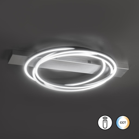 Küchenbeleuchtung, Esszimmerbeleuchtung, Wohnzimmerbeleuchtung, Schlafzimmerbeleuchtung, Bürobeleuchtung, Flurbeleuchtung, LED Deckenleuchte, Aluminium, Dimmer, CCT, Fernbedienung, 56 cm Ø